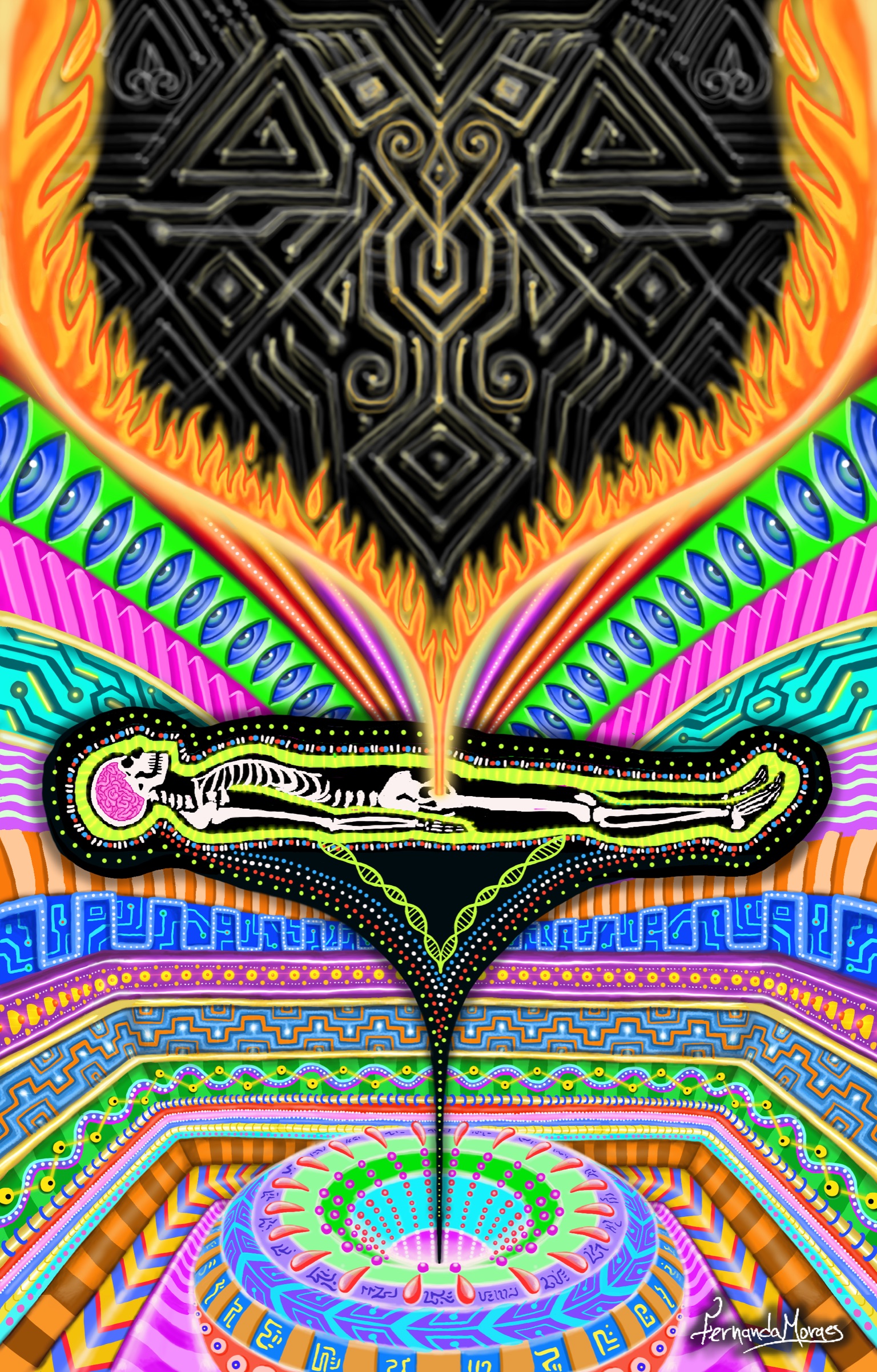 DMT A Molécula do Espírito 
Técnica: pintura digital
Dimensão: 45x70cm
Ano: 2024